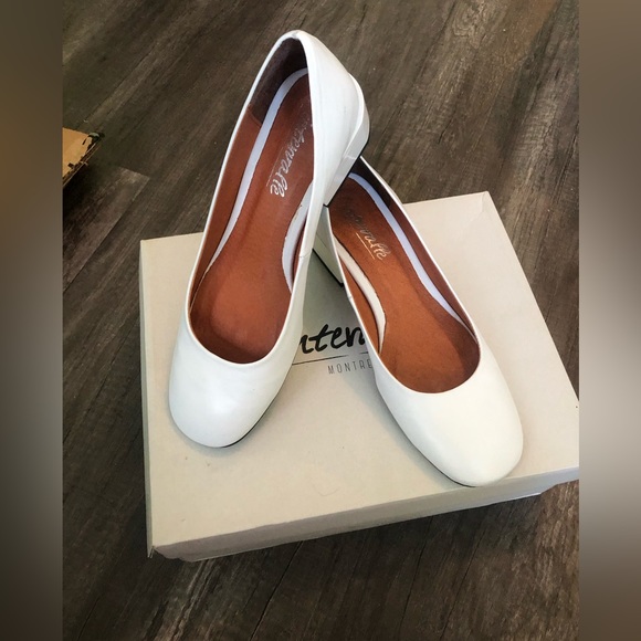 L’INTERVALLE white leather kitten heels 9 - Picture 8 of 8